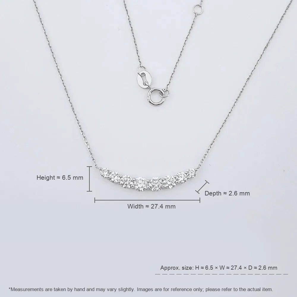 1.12 ctw Celestial Adjustable Round-Cut Lab-Grown Diamond Necklace in 18K White Gold – APYN0180-W