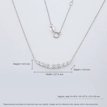 1.12 ctw Celestial Adjustable Round-Cut Lab-Grown Diamond Necklace in 18K White Gold – APYN0180-W