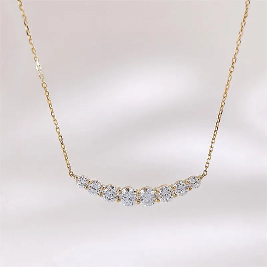 1.13 ctw Round-Cut Lab-Grown Diamond Necklace in 18K Yellow Gold