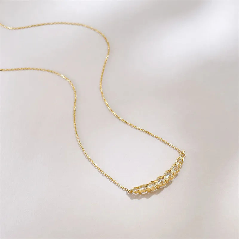 1.13 ctw Round-Cut Lab-Grown Diamond Necklace in 18K Yellow Gold