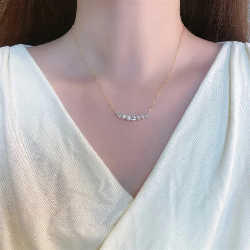 1.13 ctw Round-Cut Lab-Grown Diamond Necklace in 18K Yellow Gold