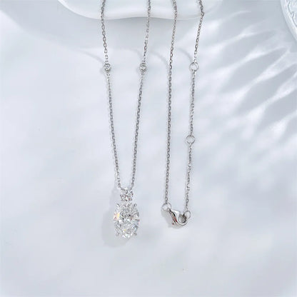 3.1 ct Minimalist Adjustable Round-Cut Lab-Grown Diamond Necklace in 18K White Gold
