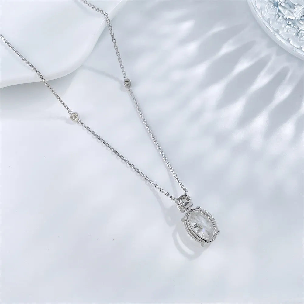 3.1 ct Minimalist Adjustable Round-Cut Lab-Grown Diamond Necklace in 18K White Gold