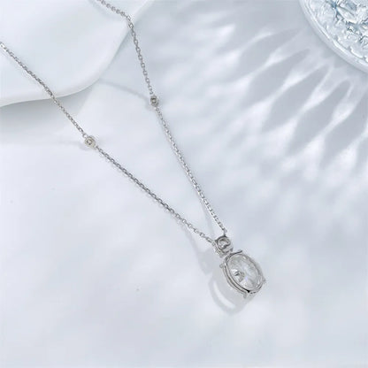 3.1 ct Minimalist Adjustable Round-Cut Lab-Grown Diamond Necklace in 18K White Gold