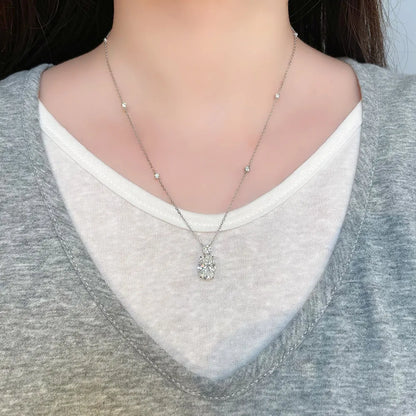 3.1 ct Minimalist Adjustable Round-Cut Lab-Grown Diamond Necklace in 18K White Gold