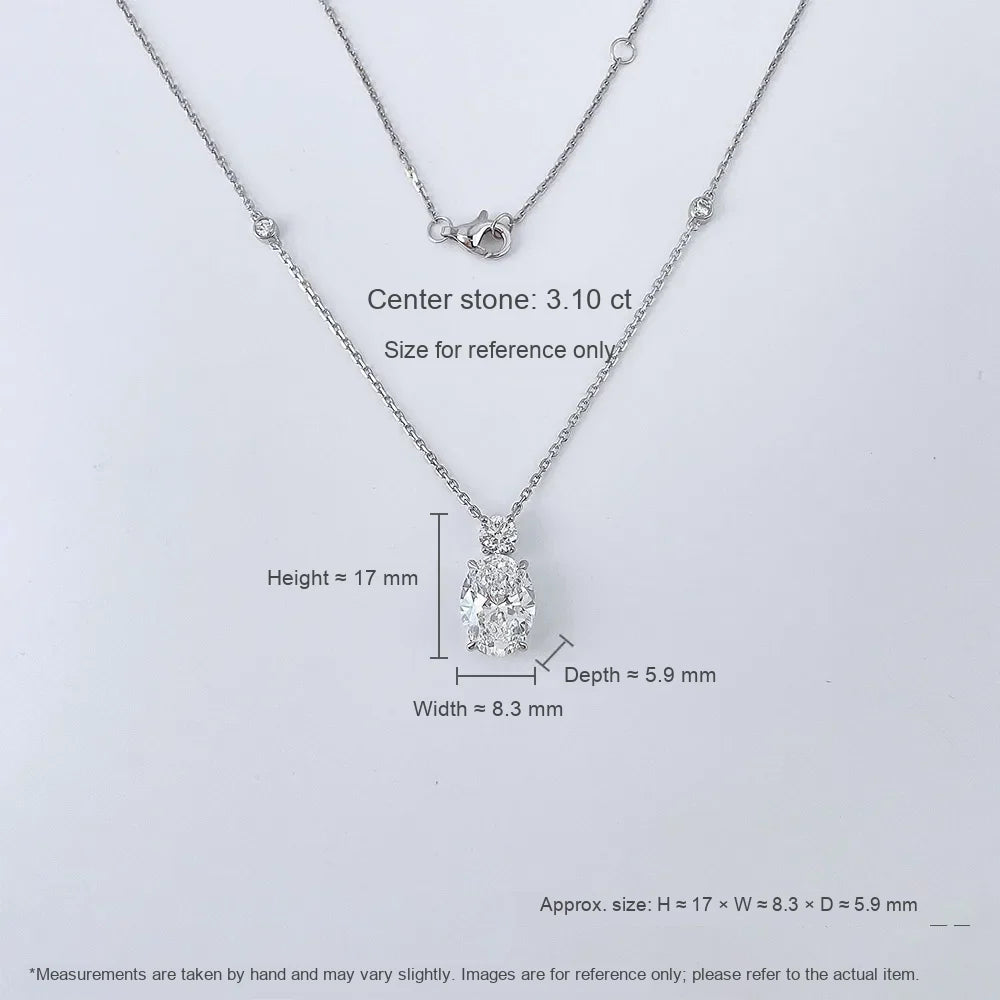 3.1 ct Minimalist Adjustable Round-Cut Lab-Grown Diamond Necklace in 18K White Gold