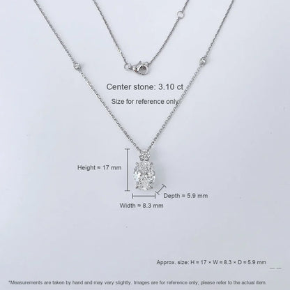 3.1 ct Minimalist Adjustable Round-Cut Lab-Grown Diamond Necklace in 18K White Gold