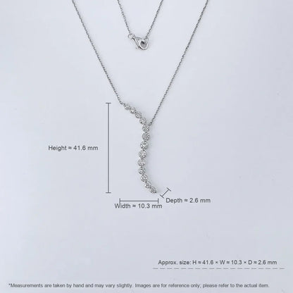 0.93 ctw Adjustable Round-Cut Lab-Grown Diamond Necklace in 18K White Gold