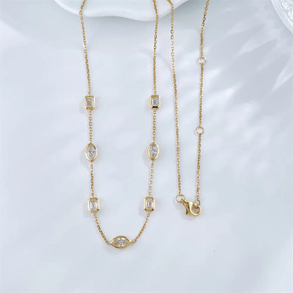 1.29 ctw Marquise-Cut Lab-Grown Diamond Necklace in 18K Yellow Gold