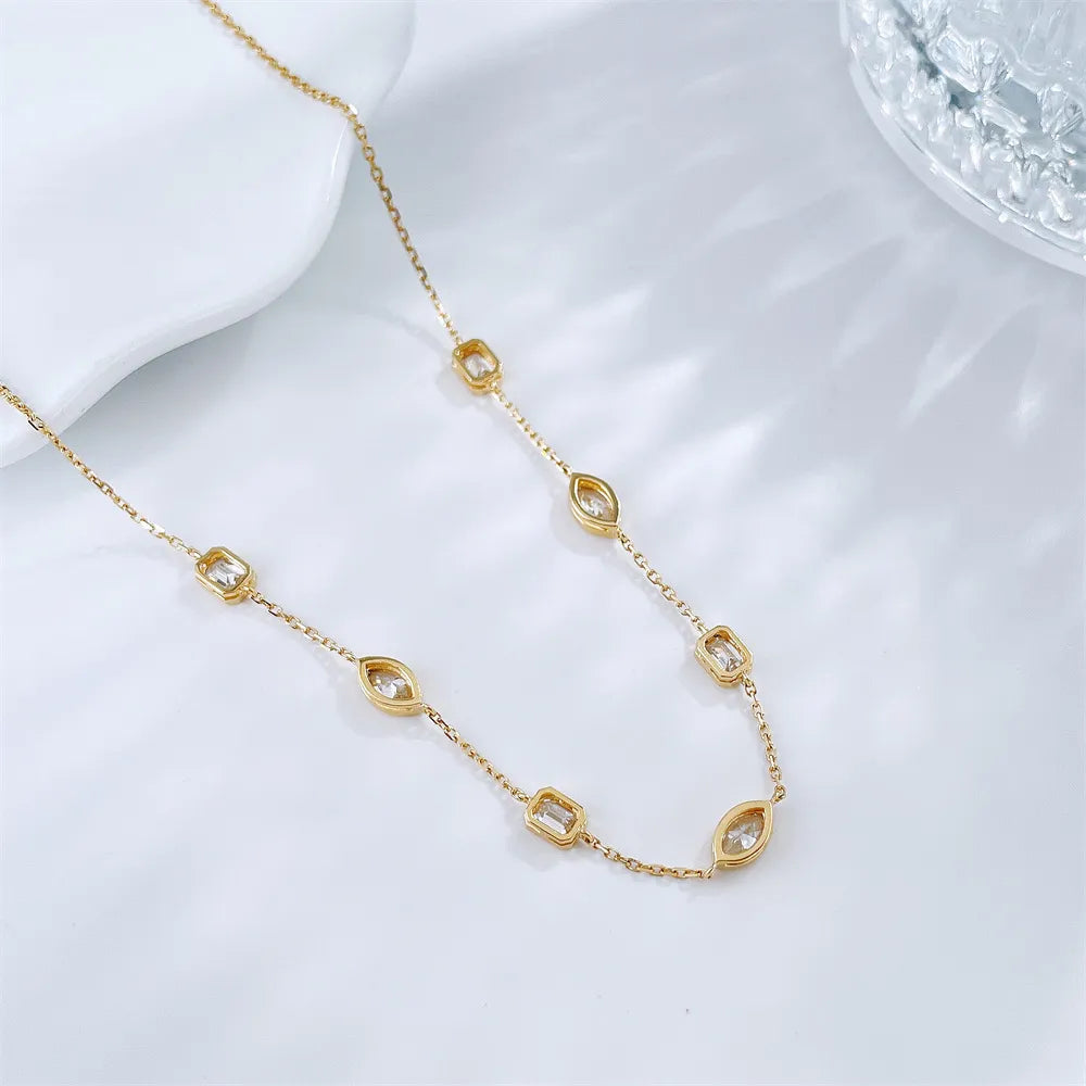 1.29 ctw Marquise-Cut Lab-Grown Diamond Necklace in 18K Yellow Gold