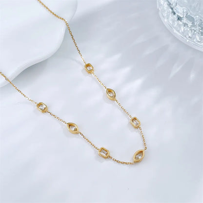 1.29 ctw Marquise-Cut Lab-Grown Diamond Necklace in 18K Yellow Gold