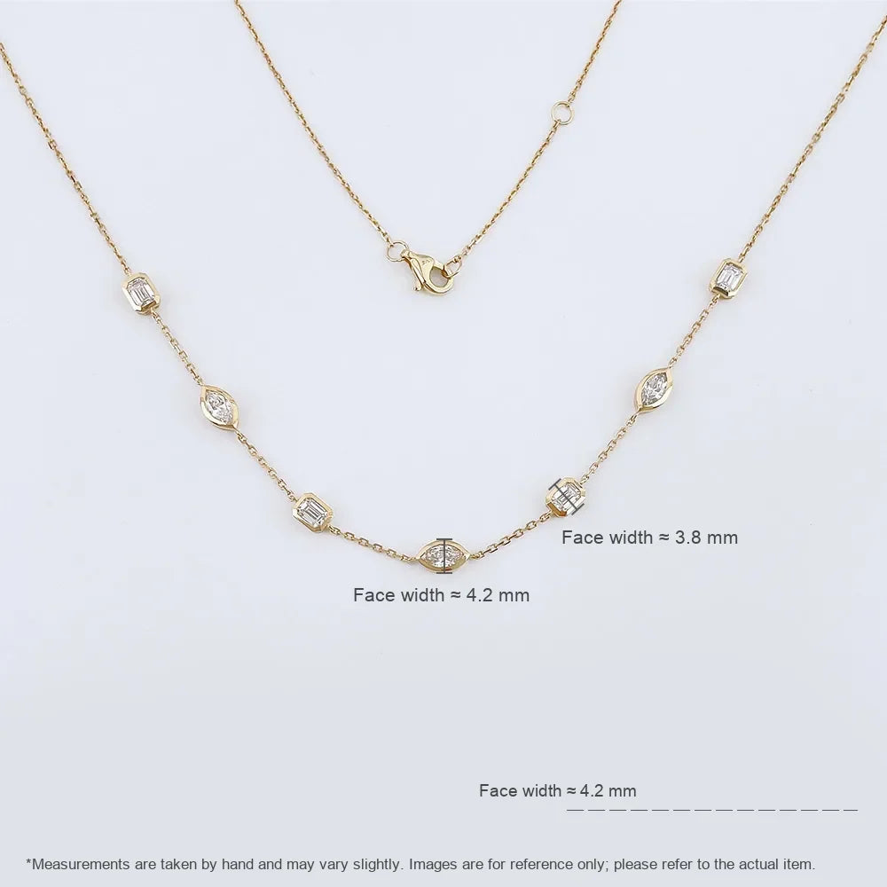 1.29 ctw Marquise-Cut Lab-Grown Diamond Necklace in 18K Yellow Gold