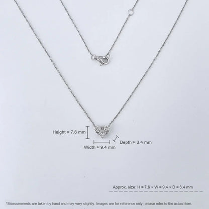 0.49 ctw Heart Adjustable Round-Cut Lab-Grown Diamond Necklace in 18K White Gold