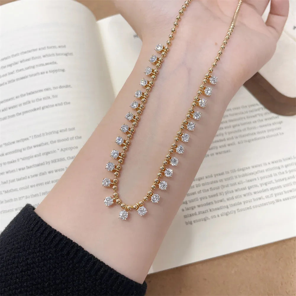 5.72 ctw Celestial Pavé Mixed-Cut Lab-Grown Diamond Necklace in 18K Yellow Gold