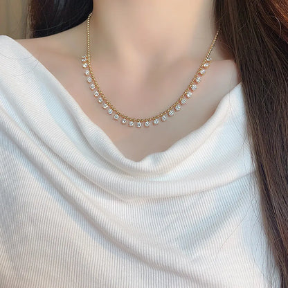 5.72 ctw Celestial Pavé Mixed-Cut Lab-Grown Diamond Necklace in 18K Yellow Gold