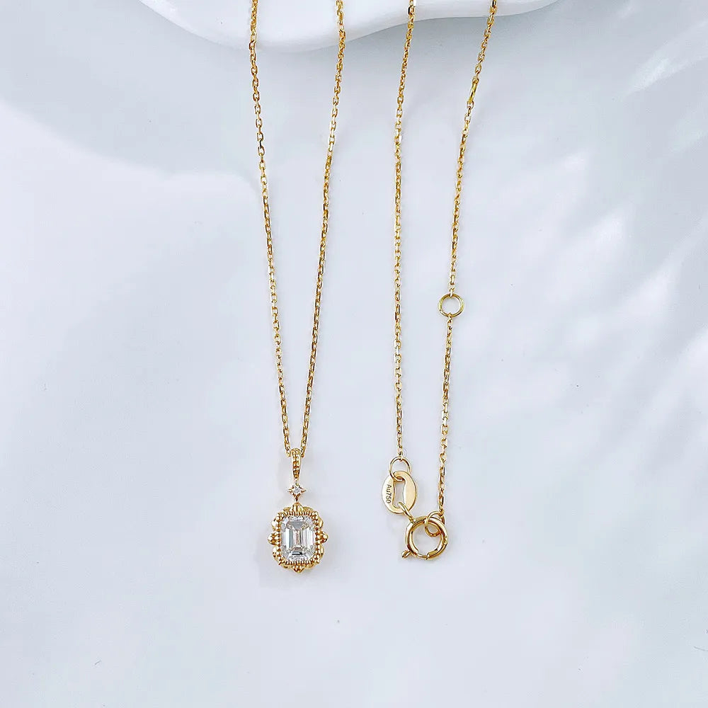0.52 ct Celestial Emerald-Cut Lab-Grown Diamond Necklace in 18K Yellow Gold – APYN0196-Y