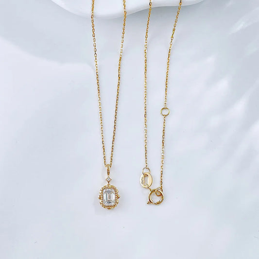 0.52 ct Celestial Emerald-Cut Lab-Grown Diamond Necklace in 18K Yellow Gold – APYN0196-Y