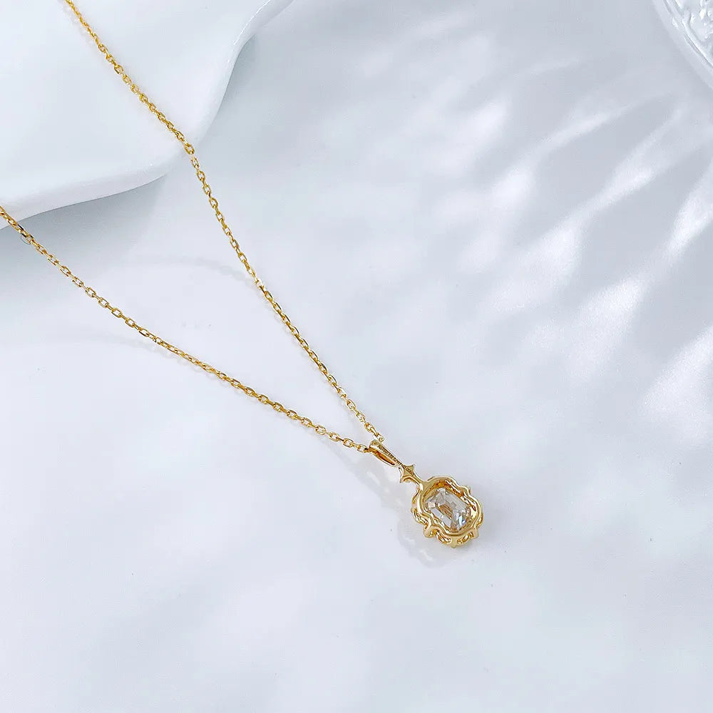 0.52 ct Celestial Emerald-Cut Lab-Grown Diamond Necklace in 18K Yellow Gold – APYN0196-Y