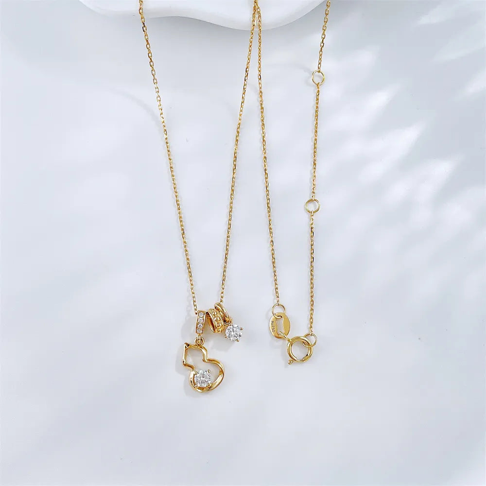 0.24 ctw Celestial Adjustable Round-Cut Lab-Grown Diamond Necklace in 18K Yellow Gold – APYN0197-Y