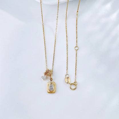 0.19 ct Vintage Stackable Radiant-Cut Lab-Grown Diamond Pendant Necklace in 18K Yellow Gold