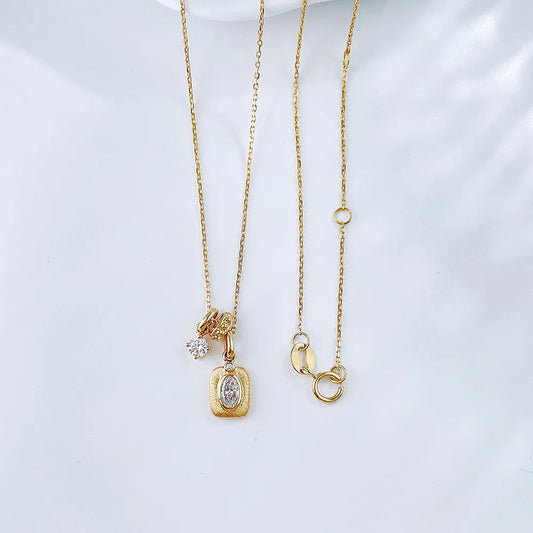 0.19 ct Vintage Stackable Radiant-Cut Lab-Grown Diamond Pendant Necklace in 18K Yellow Gold