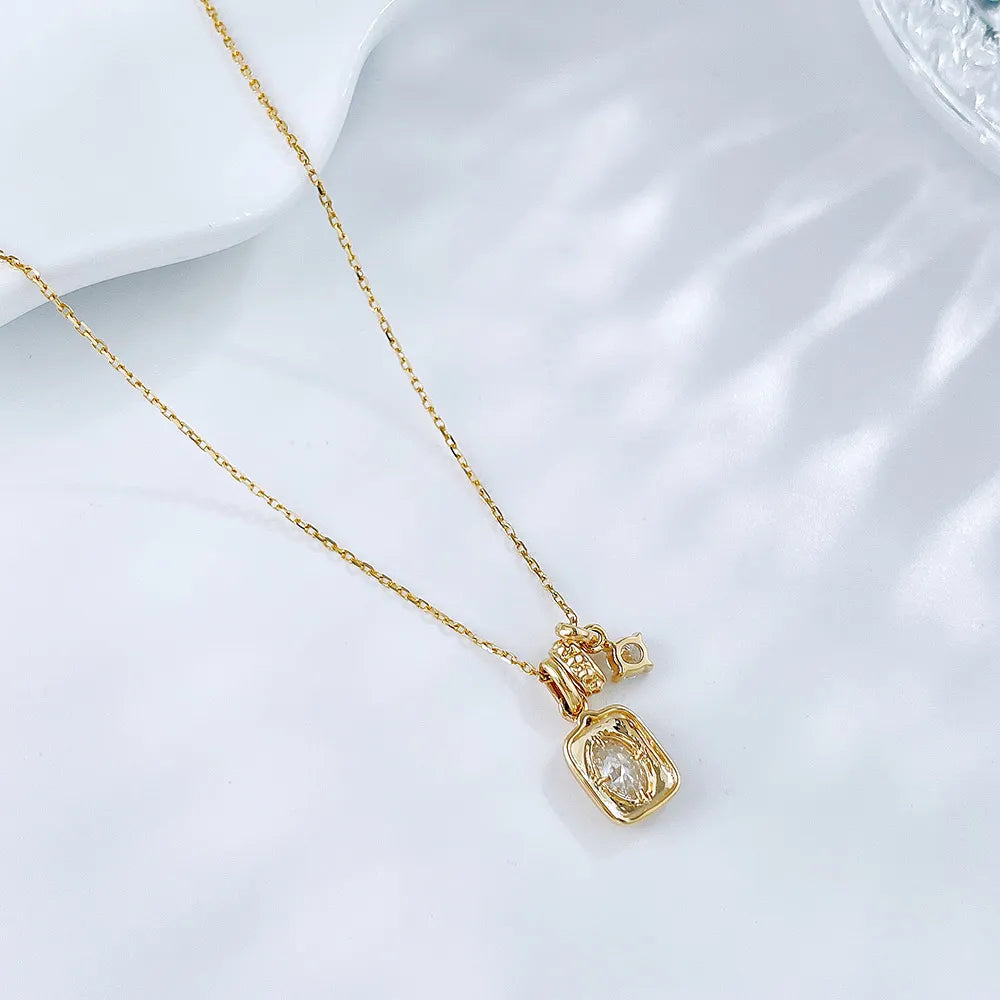 0.19 ct Vintage Stackable Radiant-Cut Lab-Grown Diamond Pendant Necklace in 18K Yellow Gold