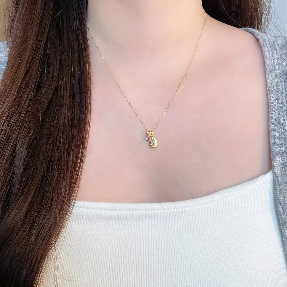 0.19 ct Vintage Stackable Radiant-Cut Lab-Grown Diamond Pendant Necklace in 18K Yellow Gold