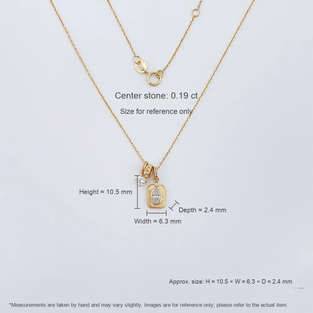 0.19 ct Vintage Stackable Radiant-Cut Lab-Grown Diamond Pendant Necklace in 18K Yellow Gold