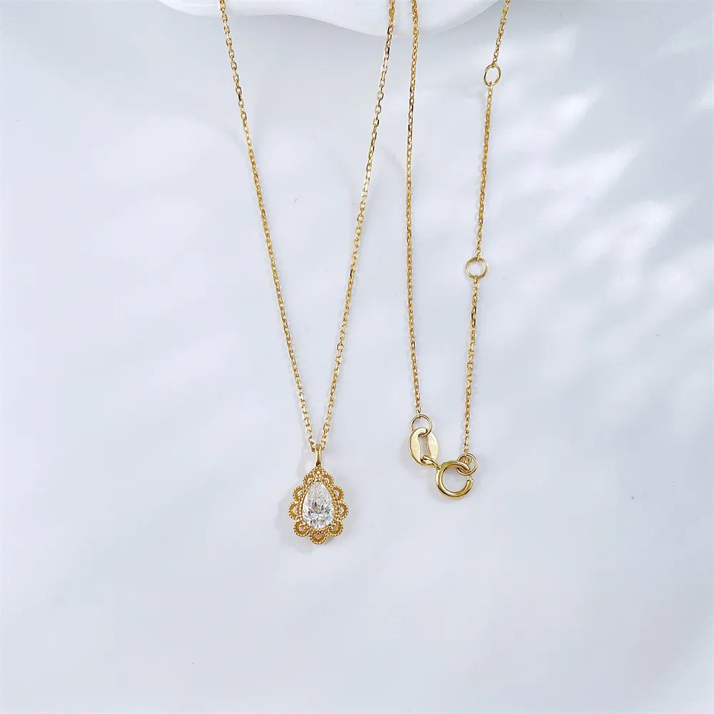 0.35 ct Celestial Adjustable Pear-Cut Lab-Grown Diamond Necklace in 18K Yellow Gold – APYN0202-Y