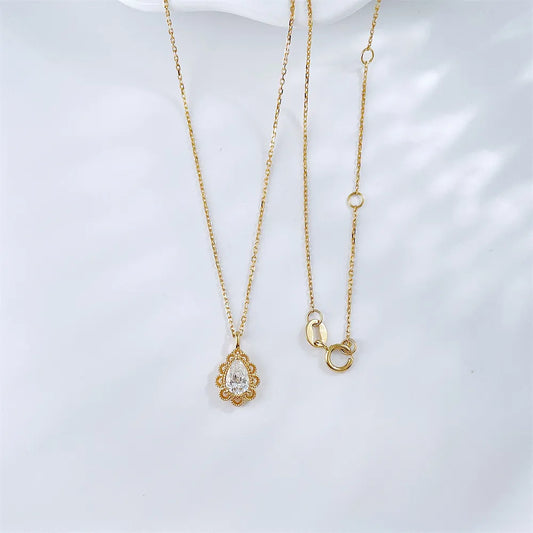 0.35 ct Celestial Adjustable Pear-Cut Lab-Grown Diamond Necklace in 18K Yellow Gold – APYN0202-Y