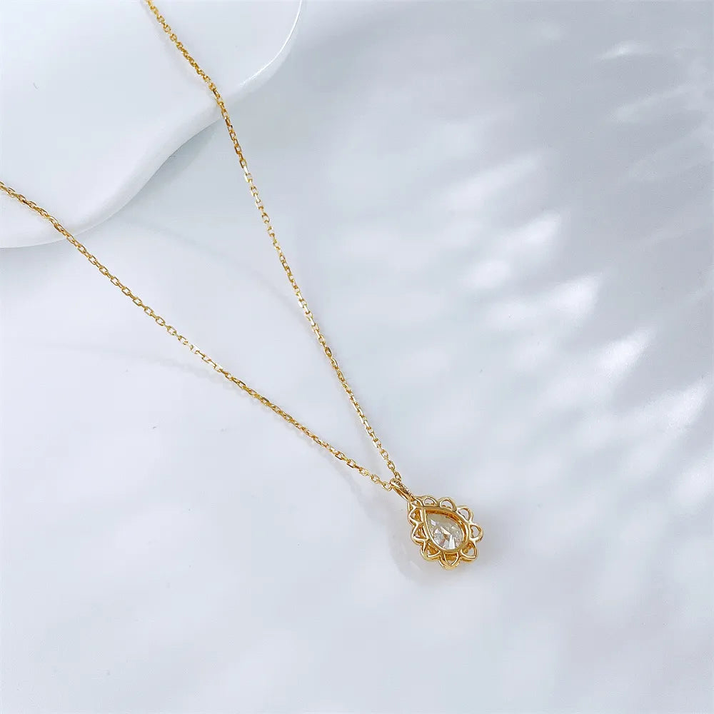 0.35 ct Celestial Adjustable Pear-Cut Lab-Grown Diamond Necklace in 18K Yellow Gold – APYN0202-Y