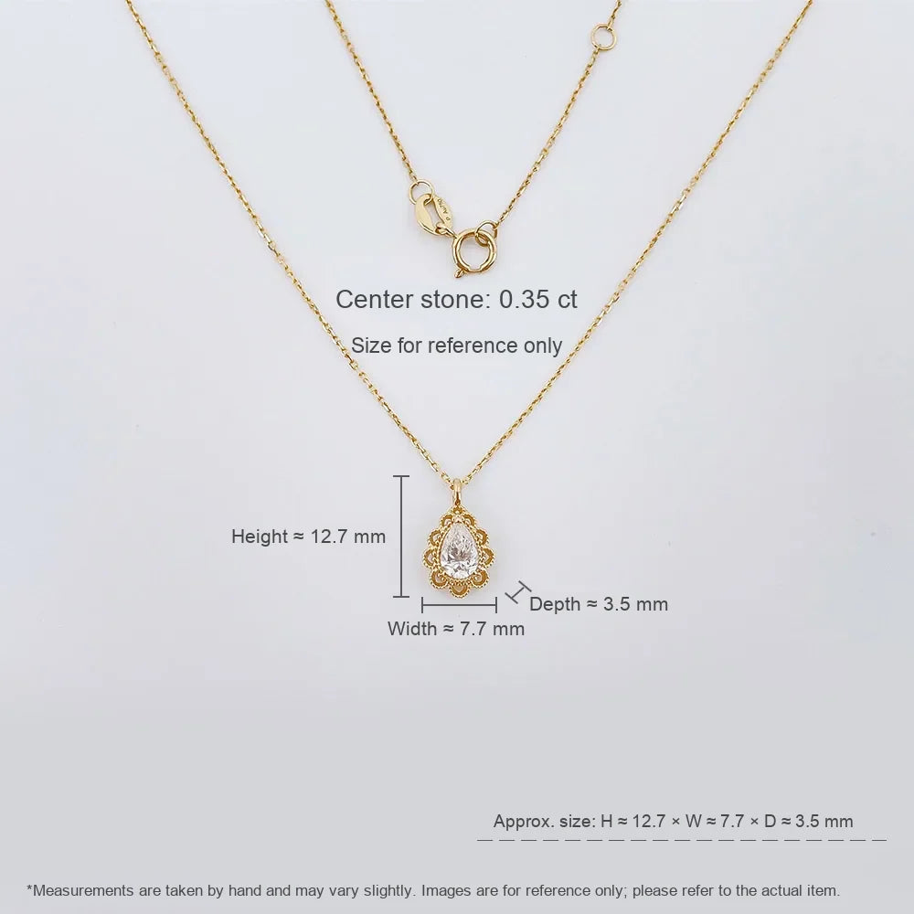 0.35 ct Celestial Adjustable Pear-Cut Lab-Grown Diamond Necklace in 18K Yellow Gold – APYN0202-Y