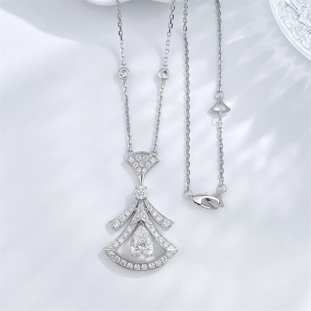2.03 ct Statement Adjustable Mixed-Cut Lab-Grown Diamond Pendant Necklace in 18K White Gold