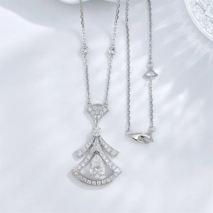 2.03 ct Statement Adjustable Mixed-Cut Lab-Grown Diamond Pendant Necklace in 18K White Gold