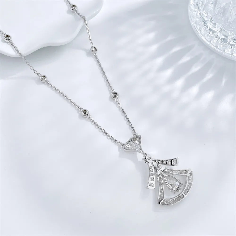 2.03 ct Statement Adjustable Mixed-Cut Lab-Grown Diamond Pendant Necklace in 18K White Gold