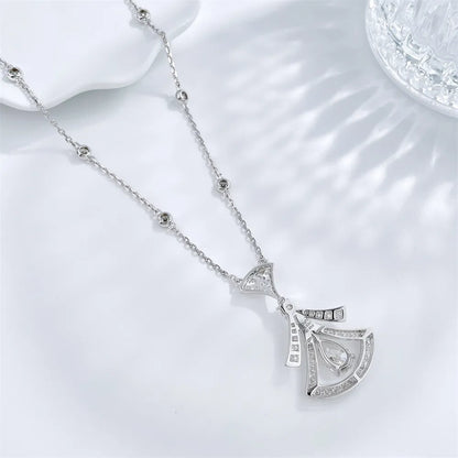 2.03 ct Statement Adjustable Mixed-Cut Lab-Grown Diamond Pendant Necklace in 18K White Gold