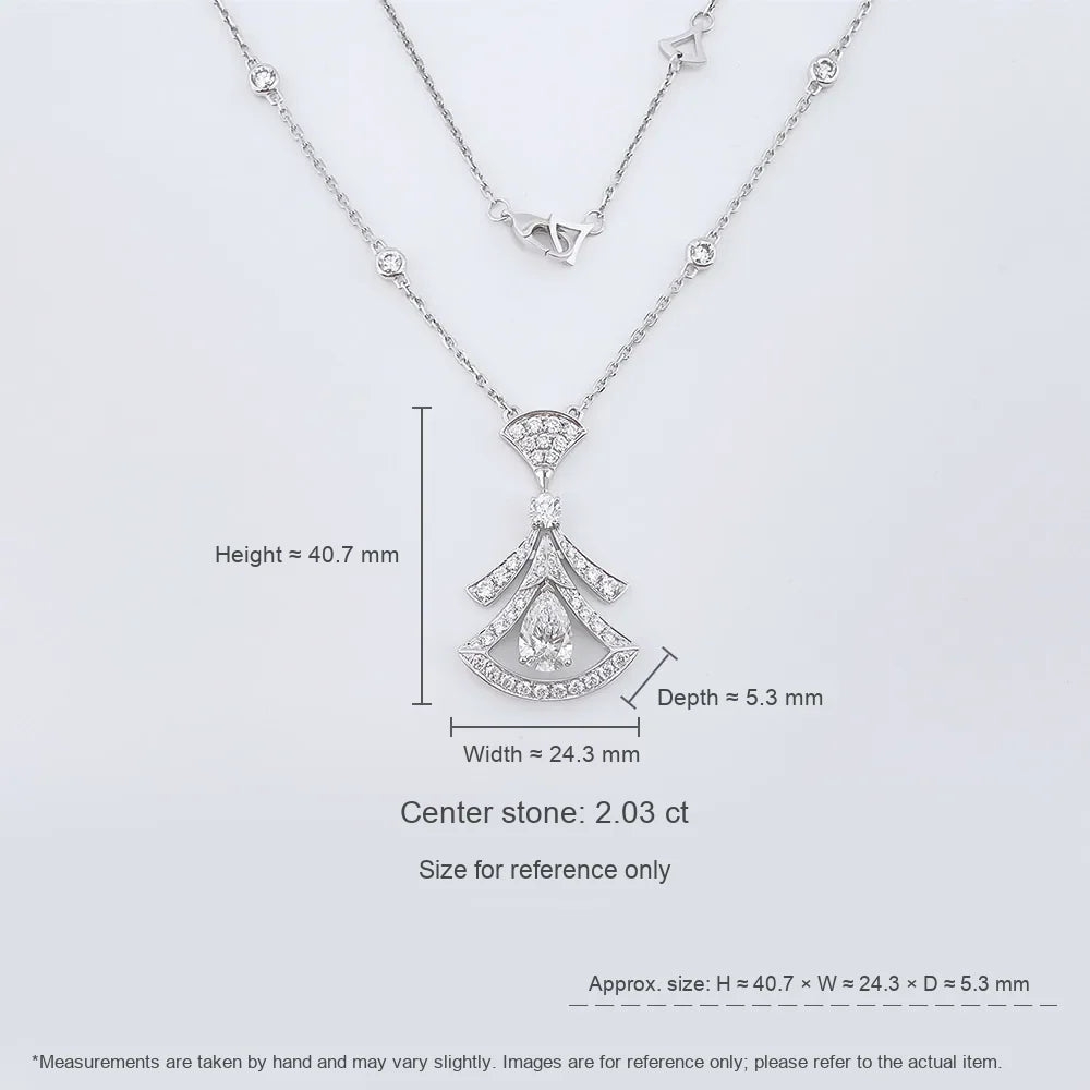 2.03 ct Statement Adjustable Mixed-Cut Lab-Grown Diamond Pendant Necklace in 18K White Gold
