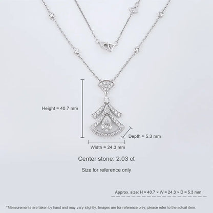 2.03 ct Statement Adjustable Mixed-Cut Lab-Grown Diamond Pendant Necklace in 18K White Gold
