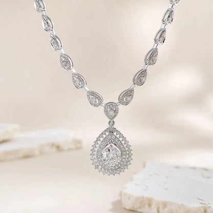 1.03 ct Statement Pear-Cut Lab-Grown Diamond Necklace in 18K White Gold
