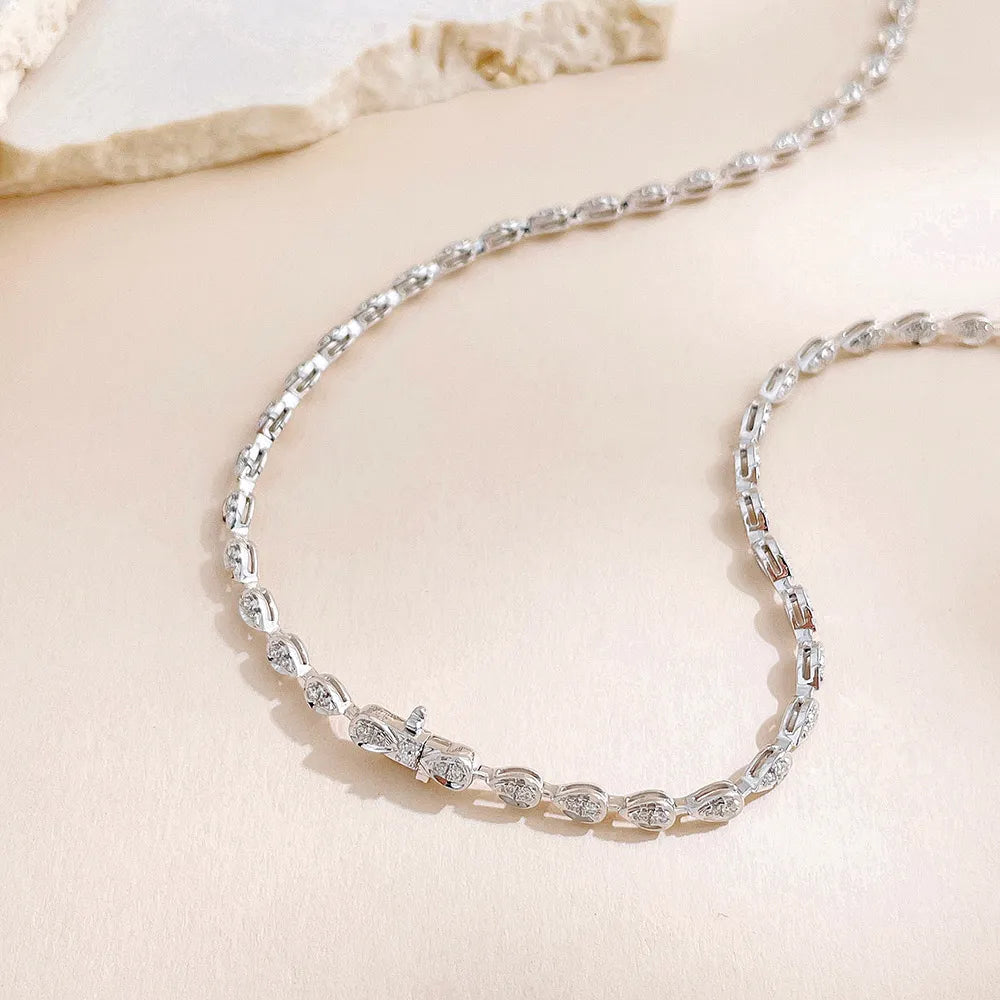 1.03 ct Statement Pear-Cut Lab-Grown Diamond Necklace in 18K White Gold