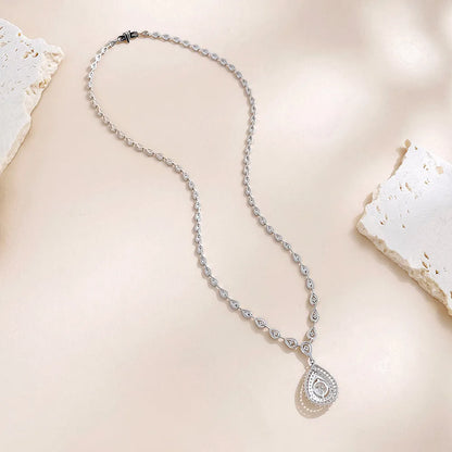 1.03 ct Statement Pear-Cut Lab-Grown Diamond Necklace in 18K White Gold