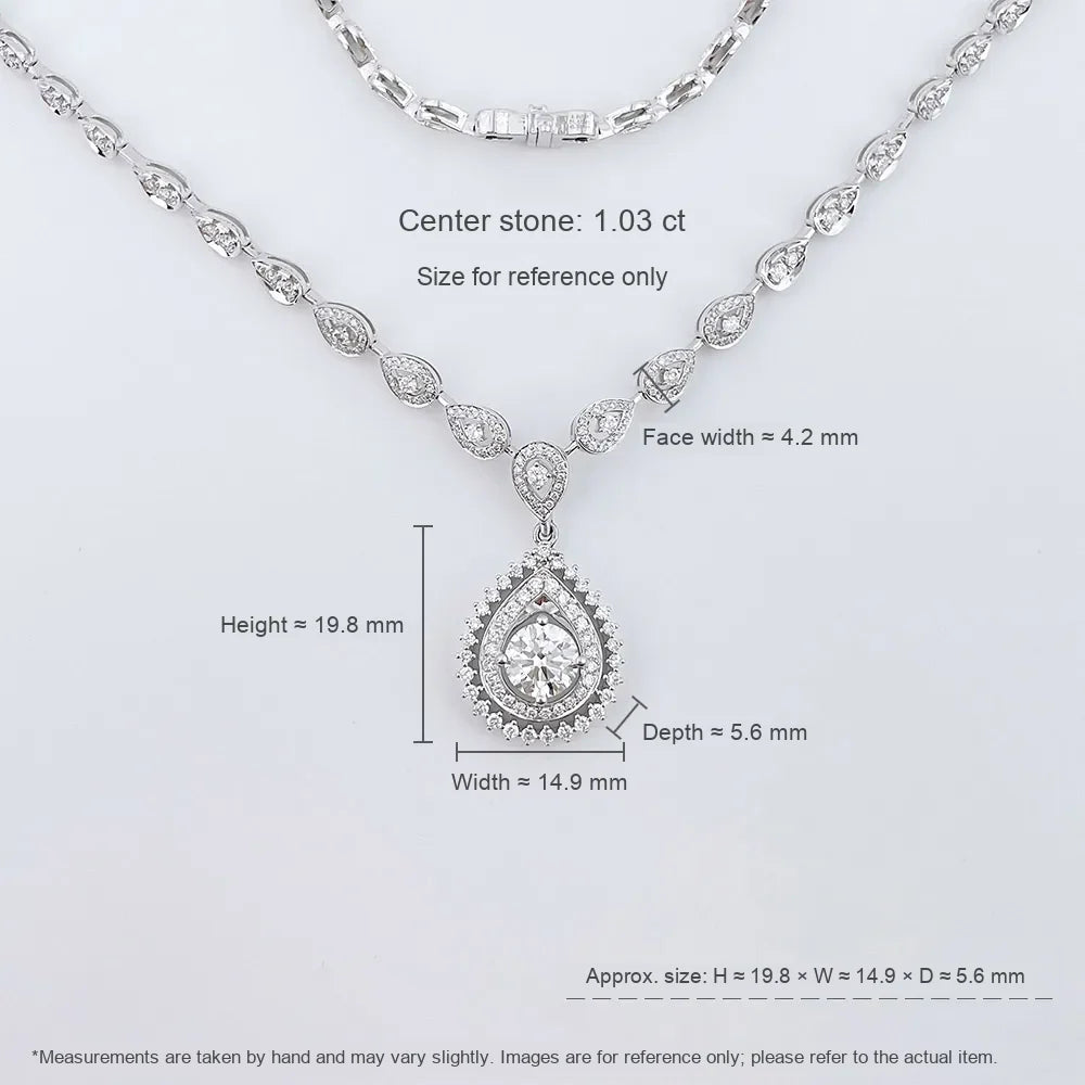 1.03 ct Statement Pear-Cut Lab-Grown Diamond Necklace in 18K White Gold
