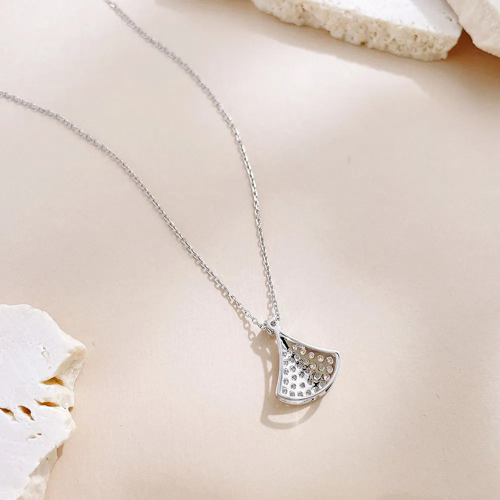 0.04 ct Celestial Pavé Round-Cut Lab-Grown Diamond Necklace in 18K White Gold – APYN0218-W