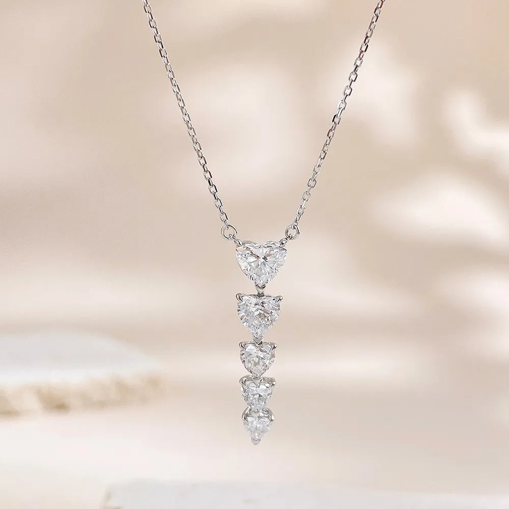 0.51 ct Stackable Heart-Cut Lab-Grown Diamond Necklace in 18K White Gold