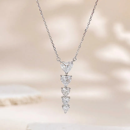 0.51 ct Stackable Heart-Cut Lab-Grown Diamond Necklace in 18K White Gold