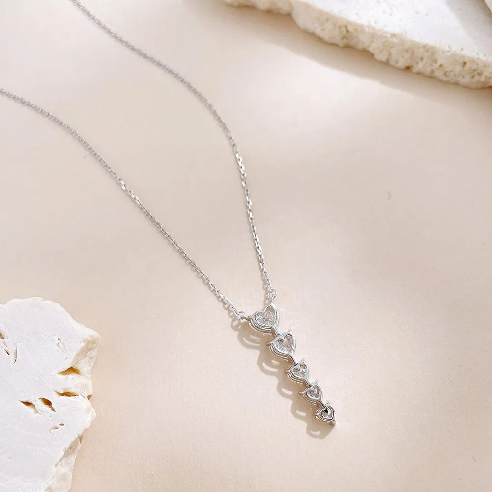 0.51 ct Stackable Heart-Cut Lab-Grown Diamond Necklace in 18K White Gold
