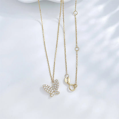 0.31 ctw Butterfly Adjustable Round-Cut Lab-Grown Diamond Necklace in 18K Yellow Gold