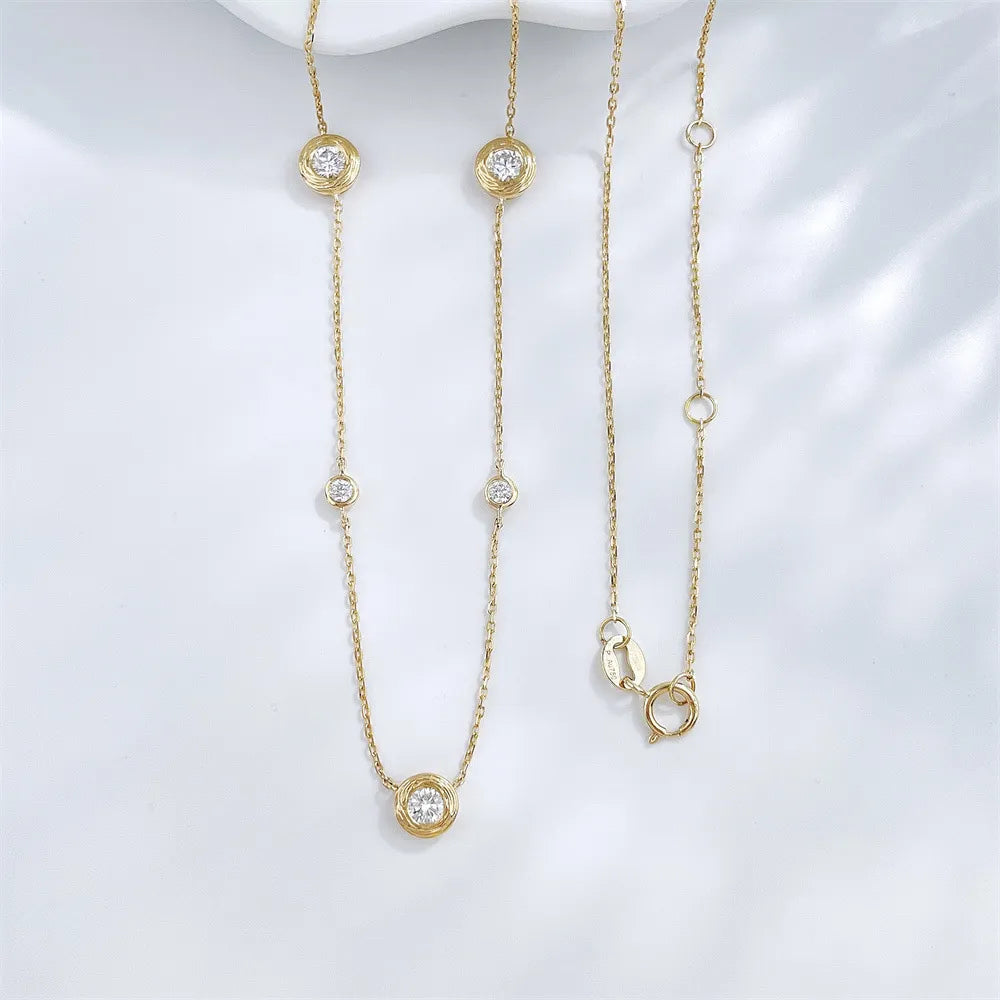 0.48 ctw Celestial Stackable Round-Cut Lab-Grown Diamond Necklace in 18K Yellow Gold – APYN0224-Y