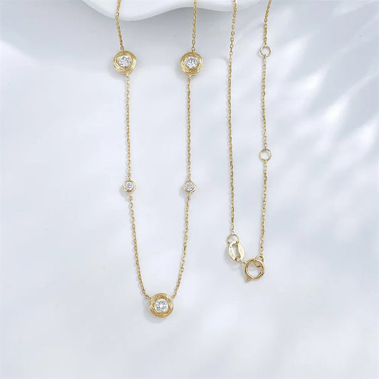 0.48 ctw Celestial Stackable Round-Cut Lab-Grown Diamond Necklace in 18K Yellow Gold – APYN0224-Y