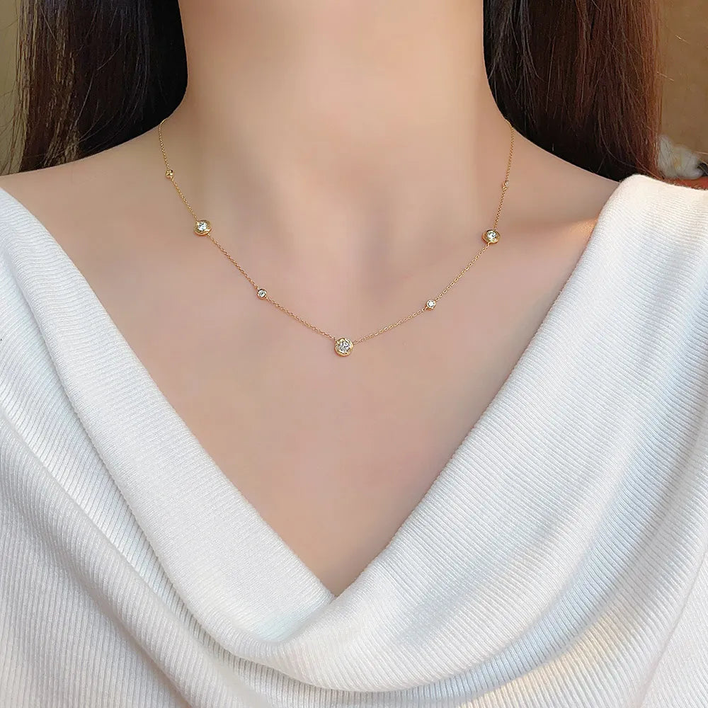 0.48 ctw Celestial Stackable Round-Cut Lab-Grown Diamond Necklace in 18K Yellow Gold – APYN0224-Y